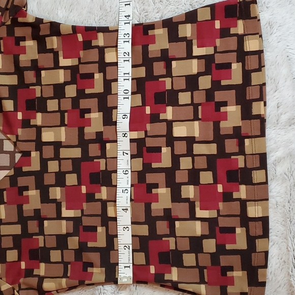 FOREVER 21 Black w/Geo Block Print Blouse - 3/4 Sleeves- Fitted-Stretch-EC- Sz S - Picture 11 of 14